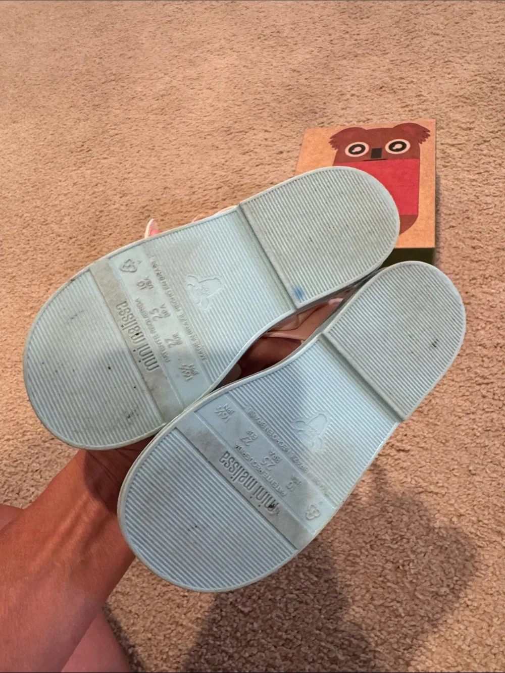 Mini Melissa Kids Moon & Star Sandals - Light Blue size 10
